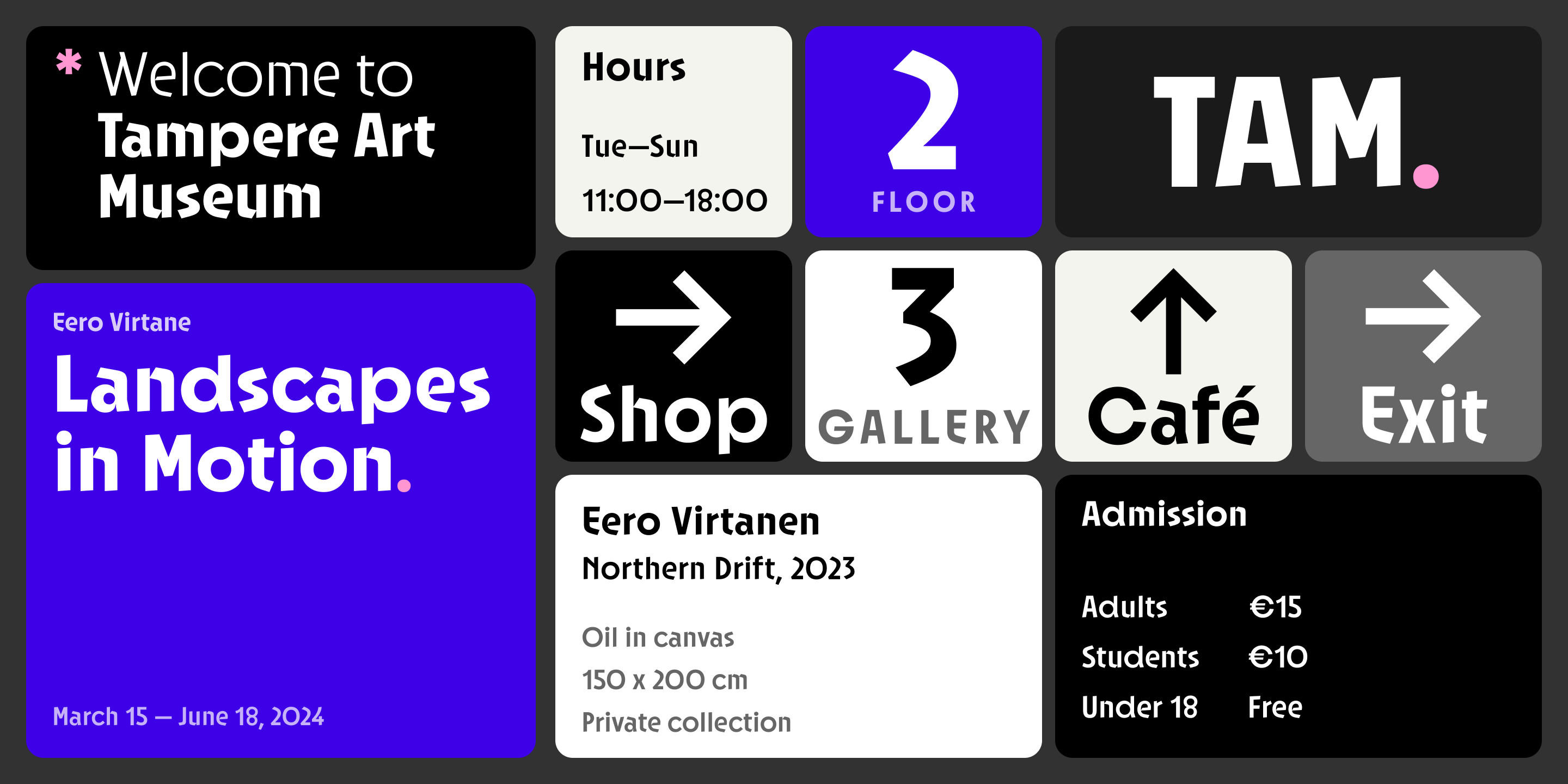 Tampere Art Museum wayfinding